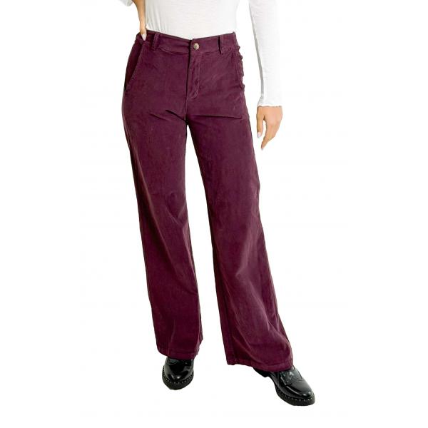 Chino palazzo in velluto a costine fine 